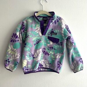 Patagonia Kids Purple and Green Fleece Sweatshirt
